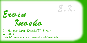 ervin knosko business card